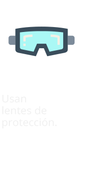 Usan lentes de protección.