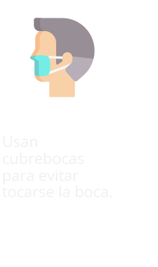 Usan cubrebocas para evitar tocarse la boca.